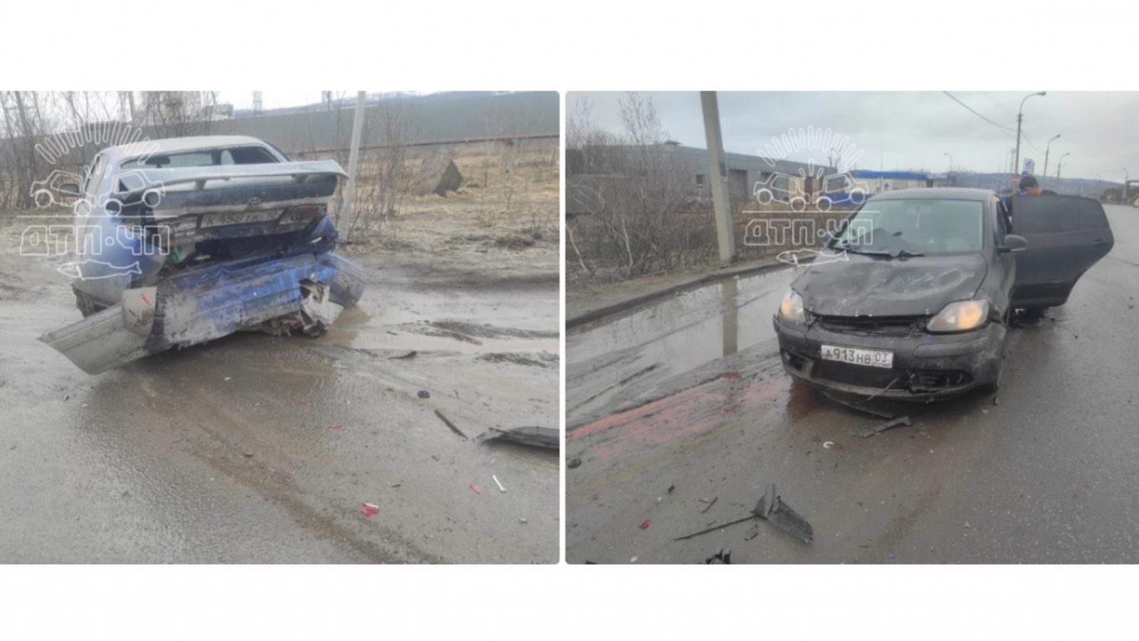 Невнимательный водитель из Бурятии устроил аварию в Мурманске