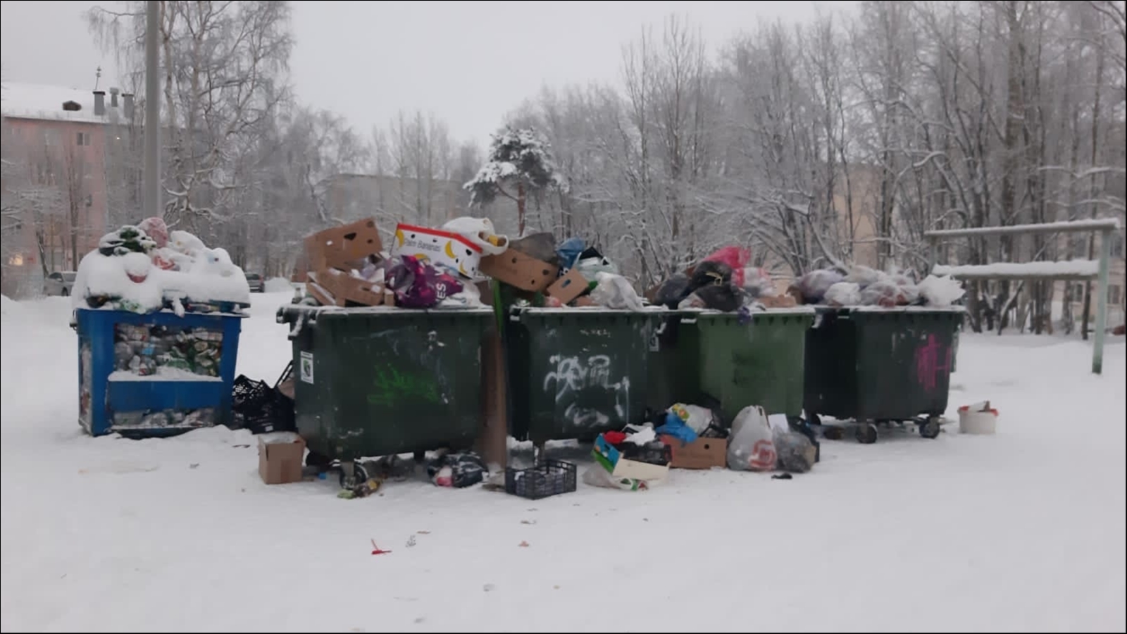 Глава: Мончегорск к Новому году завалило мусором