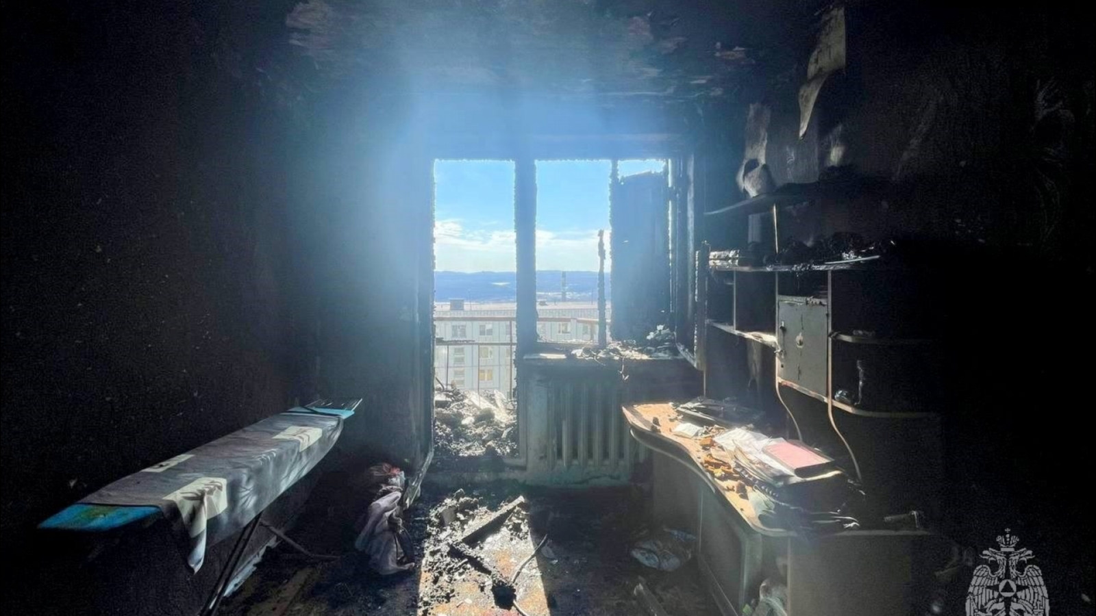 При пожаре в девятиэтажке Снежногорска никто не пострадал