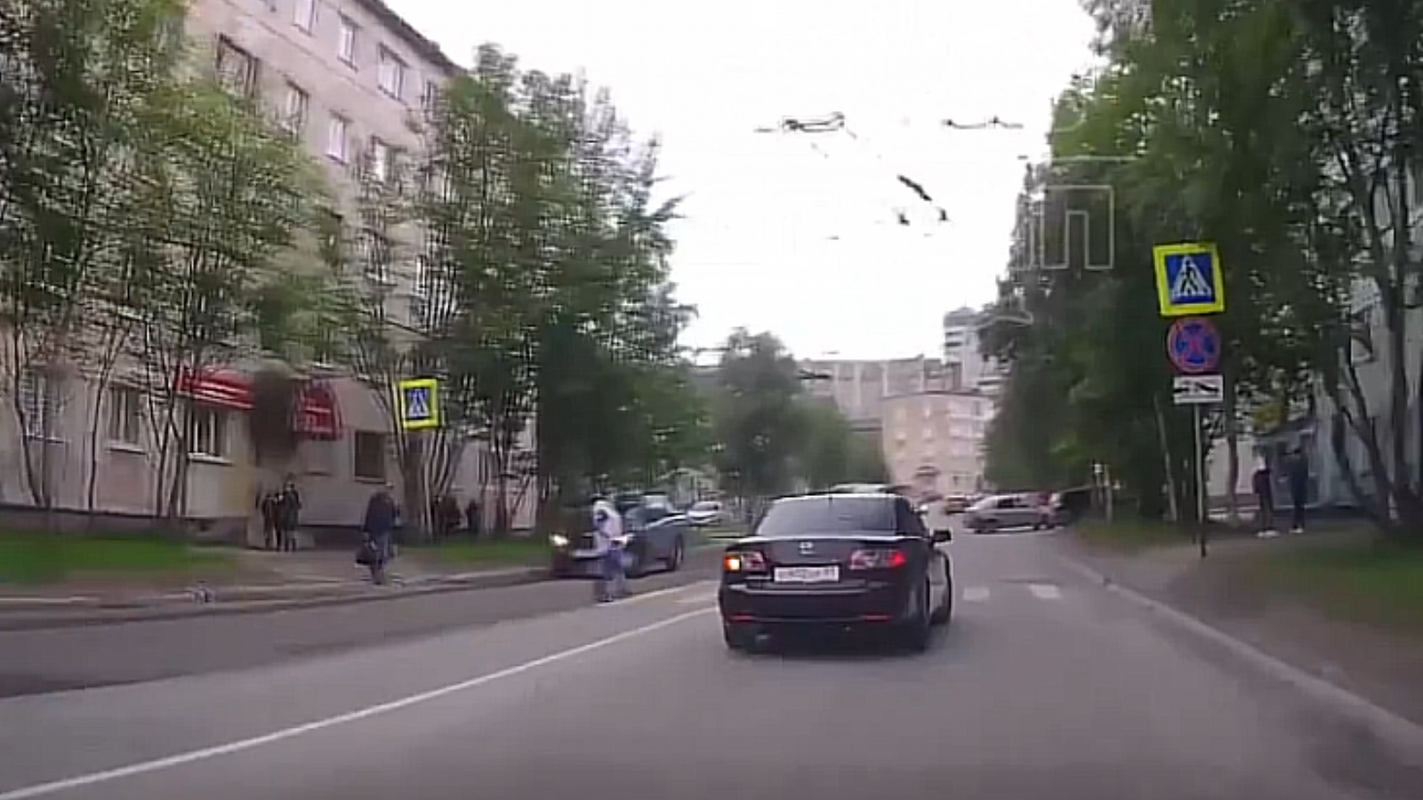 Мурманский водитель не захотел пропускать пешеходов [видео]